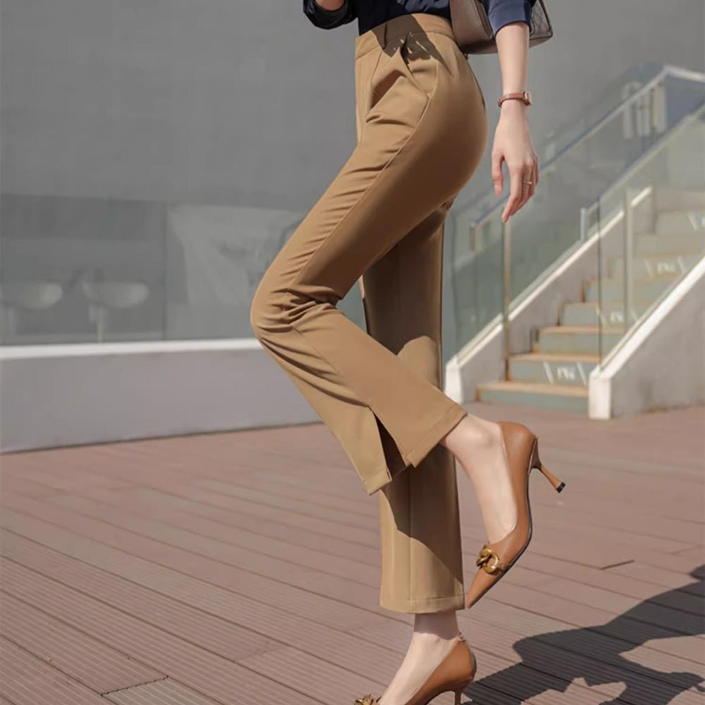 サイドスリット入りフレアパンツ|オフィスカジュアル レディース 通販【ミレジェネ】