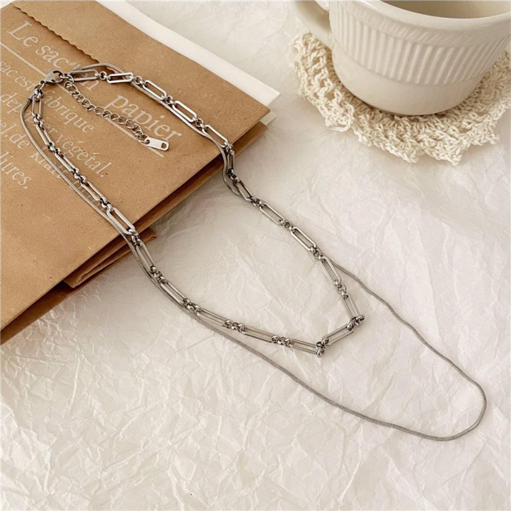ダブルチェーンネックレス|オフィスカジュアル レディース 通販【ミレジェネ】