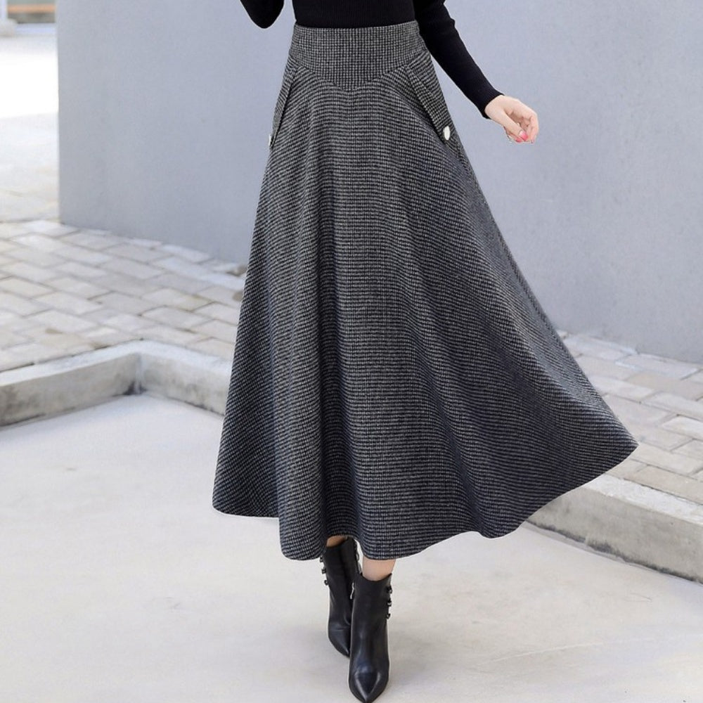 千鳥柄ハイウエストスカート|オフィスカジュアル レディース 通販【ミレジェネ】