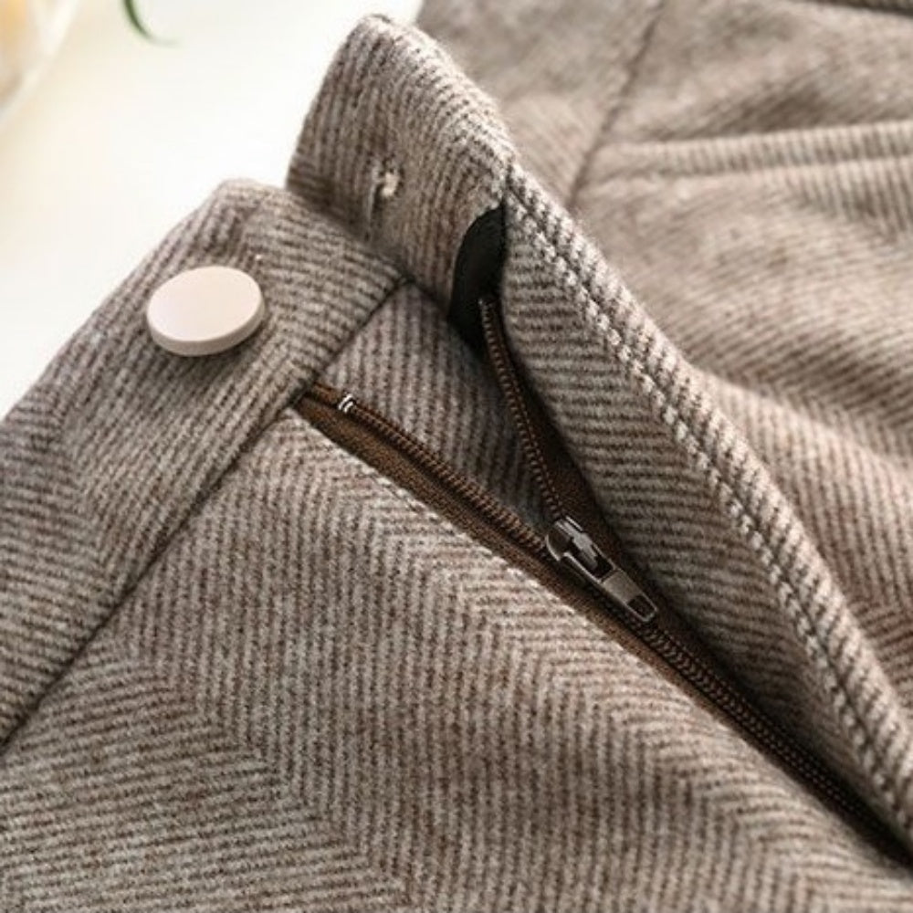 ヘリンボーンハイウエストショートパンツ|オフィスカジュアル レディース 通販【ミレジェネ】