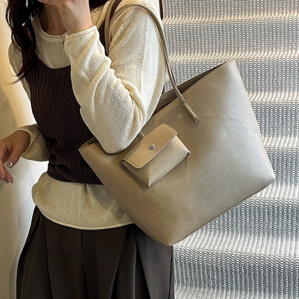 ミニポーチ付きソフトレザー調トートバッグ|オフィスカジュアル レディース 通販【ミレジェネ】