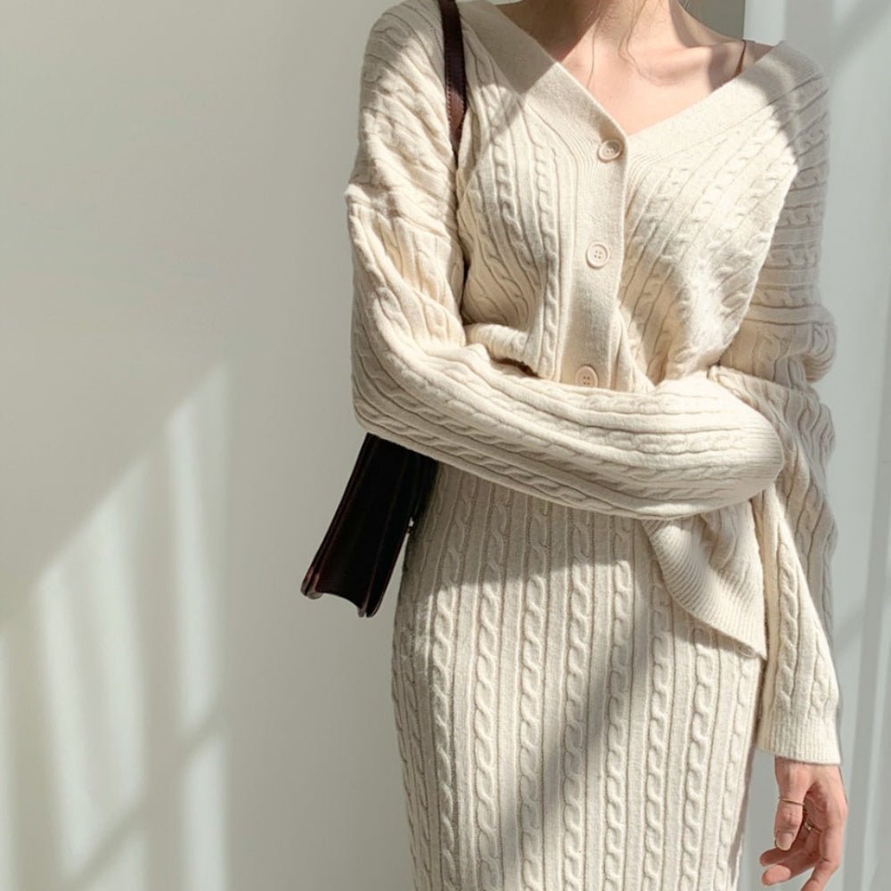 ケーブルニットセットアップ|オフィスカジュアル レディース 通販【ミレジェネ】