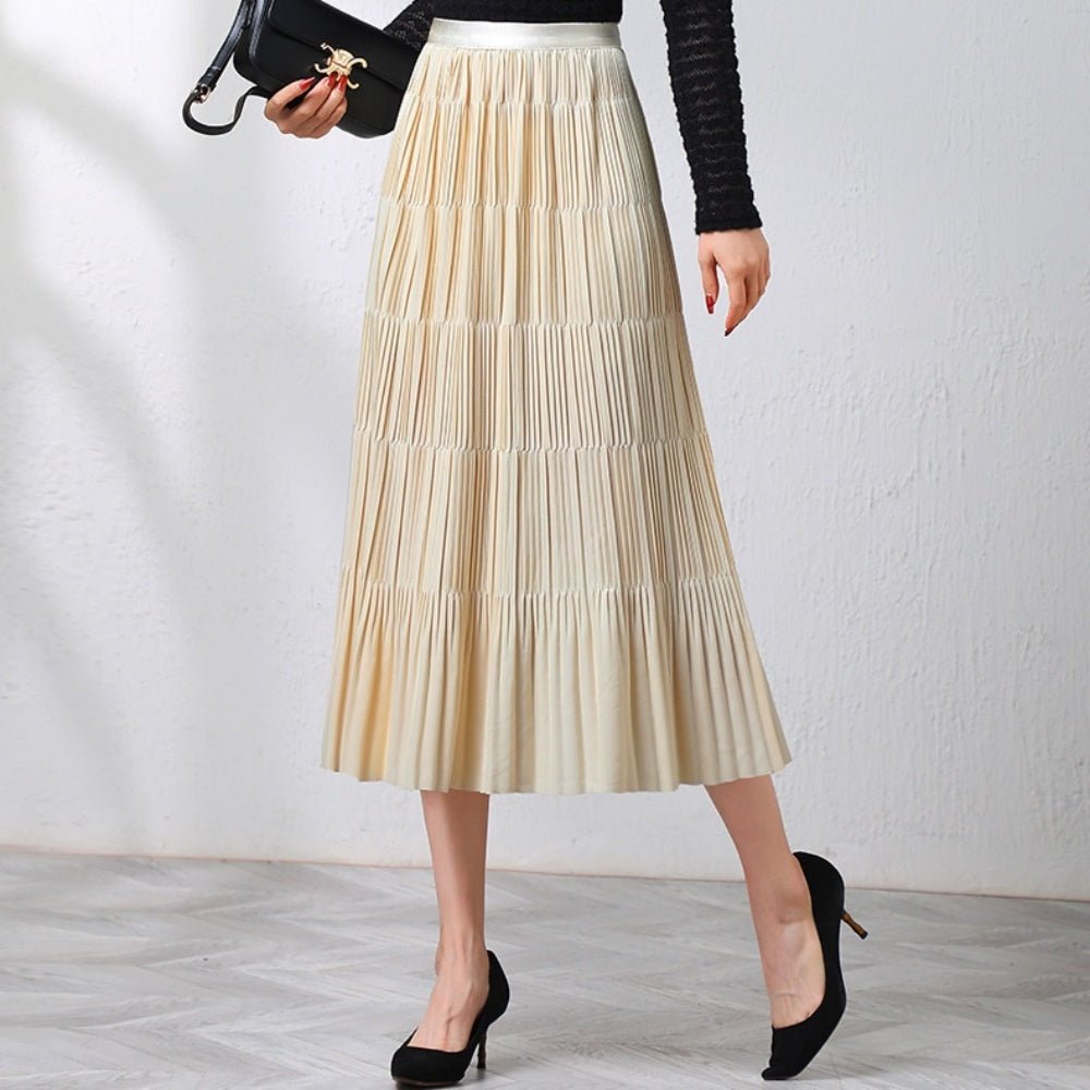 ハイウエストプリーツロングスカート|オフィスカジュアル レディース 通販 Millennial Generation【ミレジェネ】