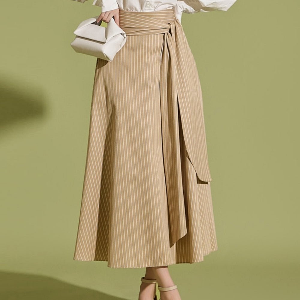 ストライプ柄ロングスカート|オフィスカジュアル レディース 通販【ミレジェネ】