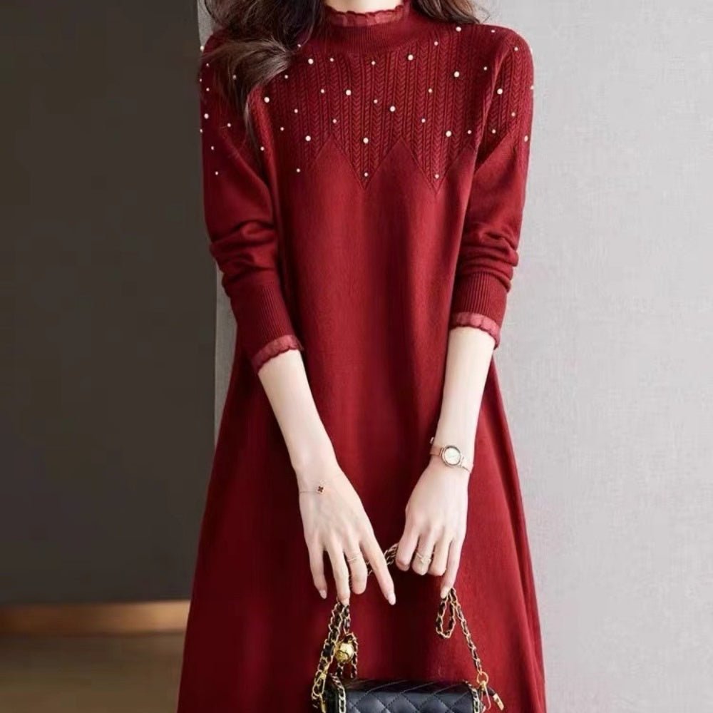 パール付きニットワンピース|オフィスカジュアル レディース 通販 Millennial Generation【ミレジェネ】