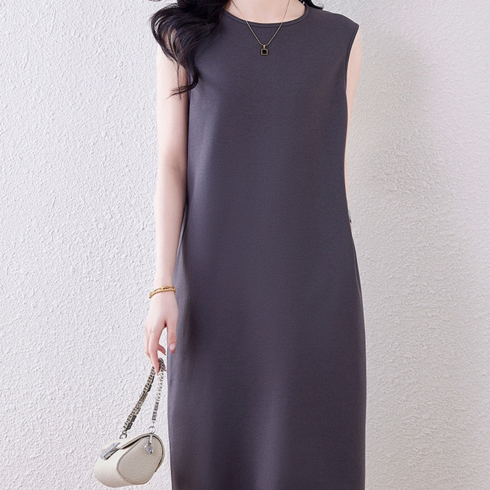 ラウンドネックベーシックワンピース|オフィスカジュアル レディース 通販【ミレジェネ】