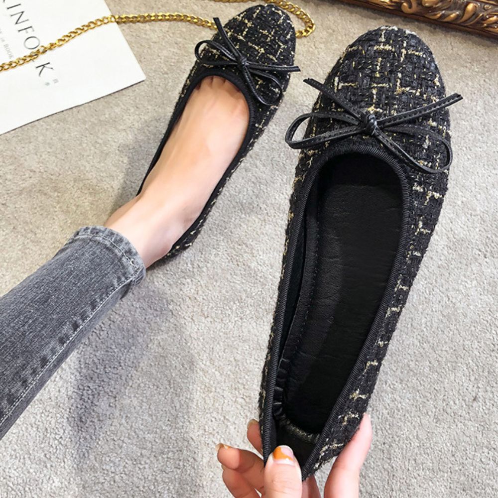 チェック柄リボン付きパンプス|オフィスカジュアル レディース 通販【ミレジェネ】