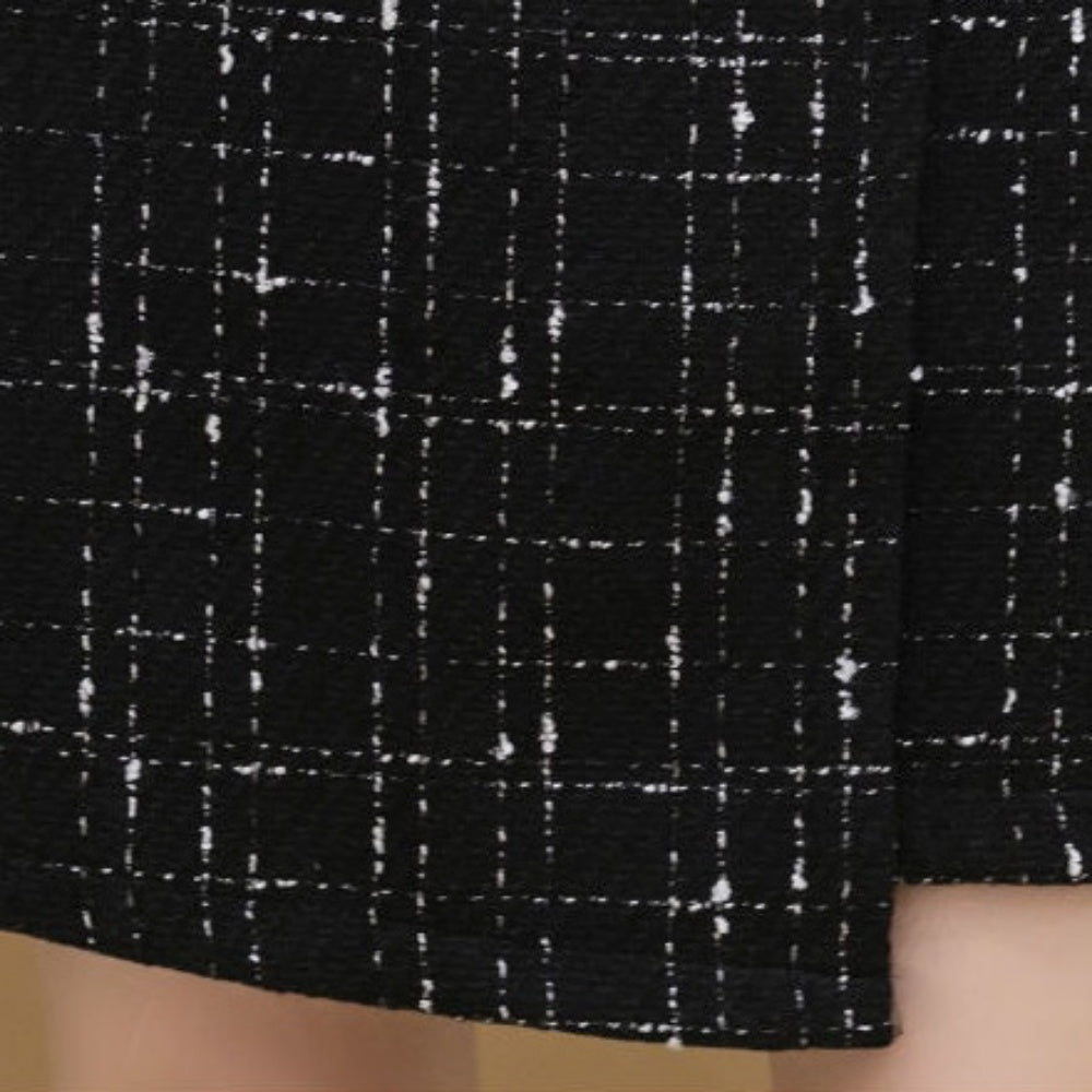 アシメボタンラップ風ツイードスカート|オフィスカジュアル レディース 通販【ミレジェネ】