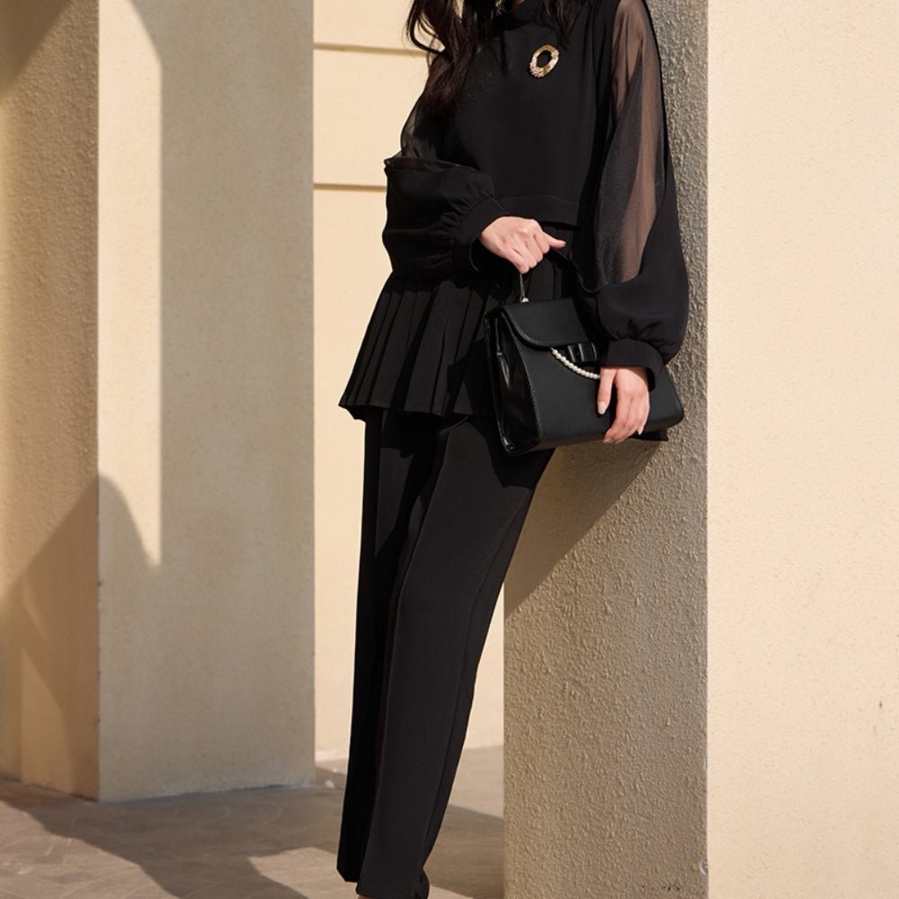 ペプラムシアーエレガントセットアップ|オフィスカジュアル レディース 通販【ミレジェネ】