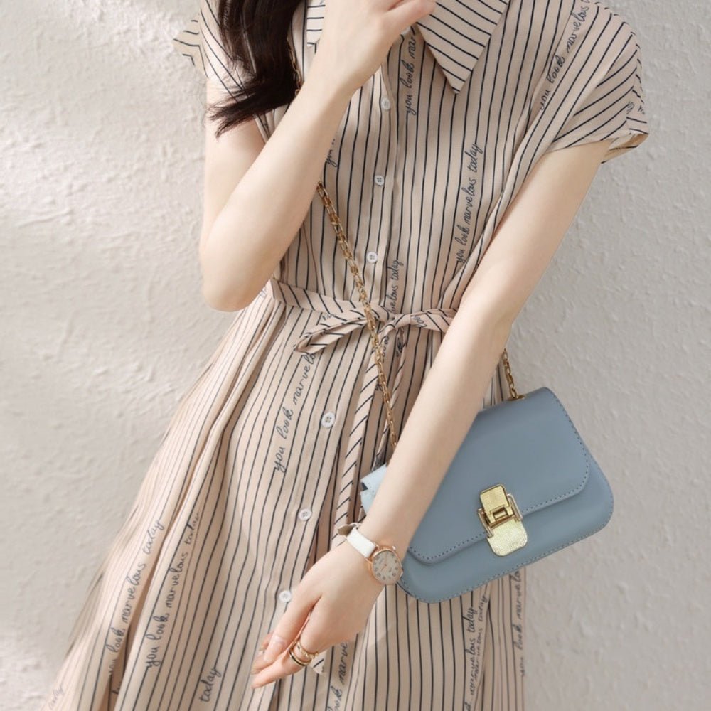 英字プリントシャツワンピース|オフィスカジュアル レディース 通販【ミレジェネ】