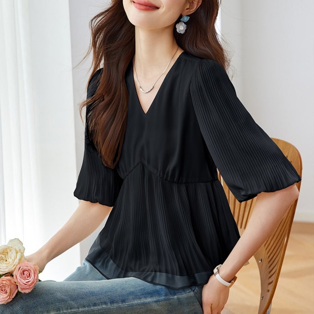 アコーディオンプリーツブラウス|オフィスカジュアル レディース 通販【ミレジェネ】