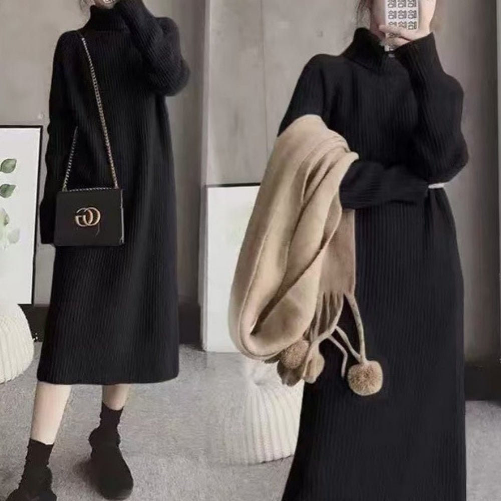ハイネックロングニットワンピース|オフィスカジュアル レディース 通販【ミレジェネ】