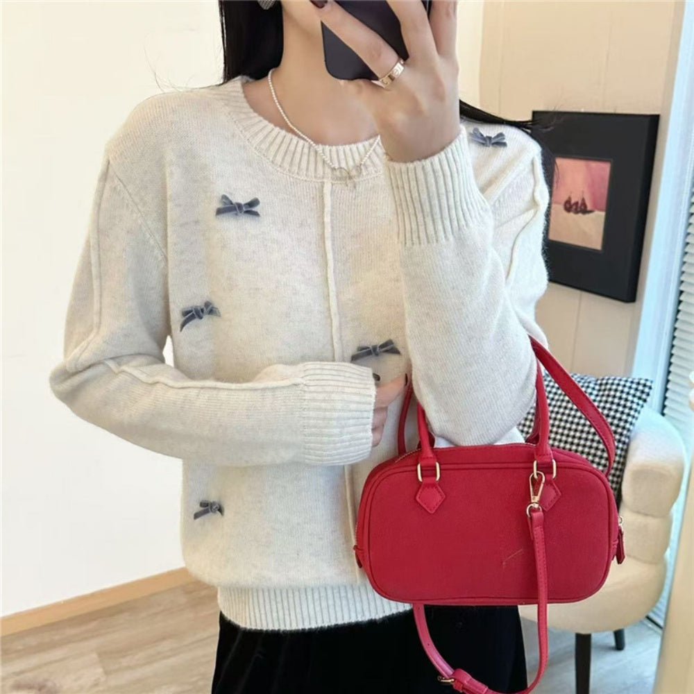 リボンプルオーバーニット|オフィスカジュアル レディース 通販 Millennial Generation【ミレジェネ】