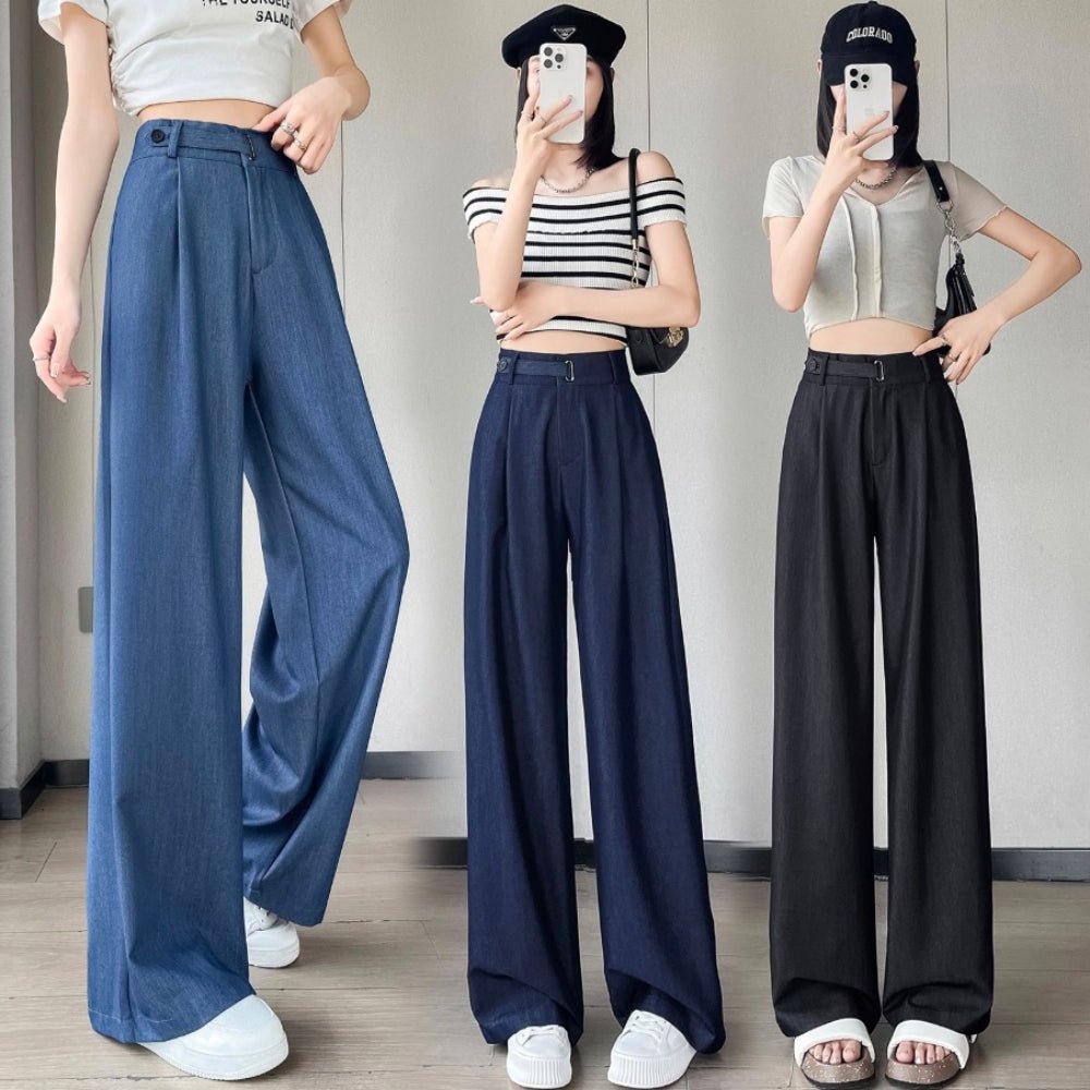 テンセルデニムストレートパンツ|オフィスカジュアル レディース 通販【ミレジェネ】