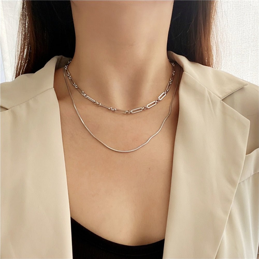 ダブルチェーンネックレス|オフィスカジュアル レディース 通販【ミレジェネ】