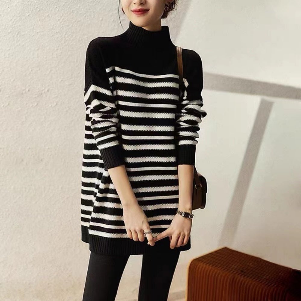 ボーダーハイネックニット|オフィスカジュアル レディース 通販 Millennial Generation【ミレジェネ】