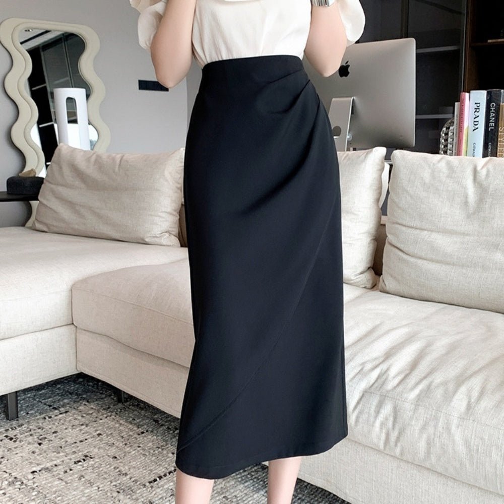 ラップ風タックタイトスカート|オフィスカジュアル レディース 通販【ミレジェネ】