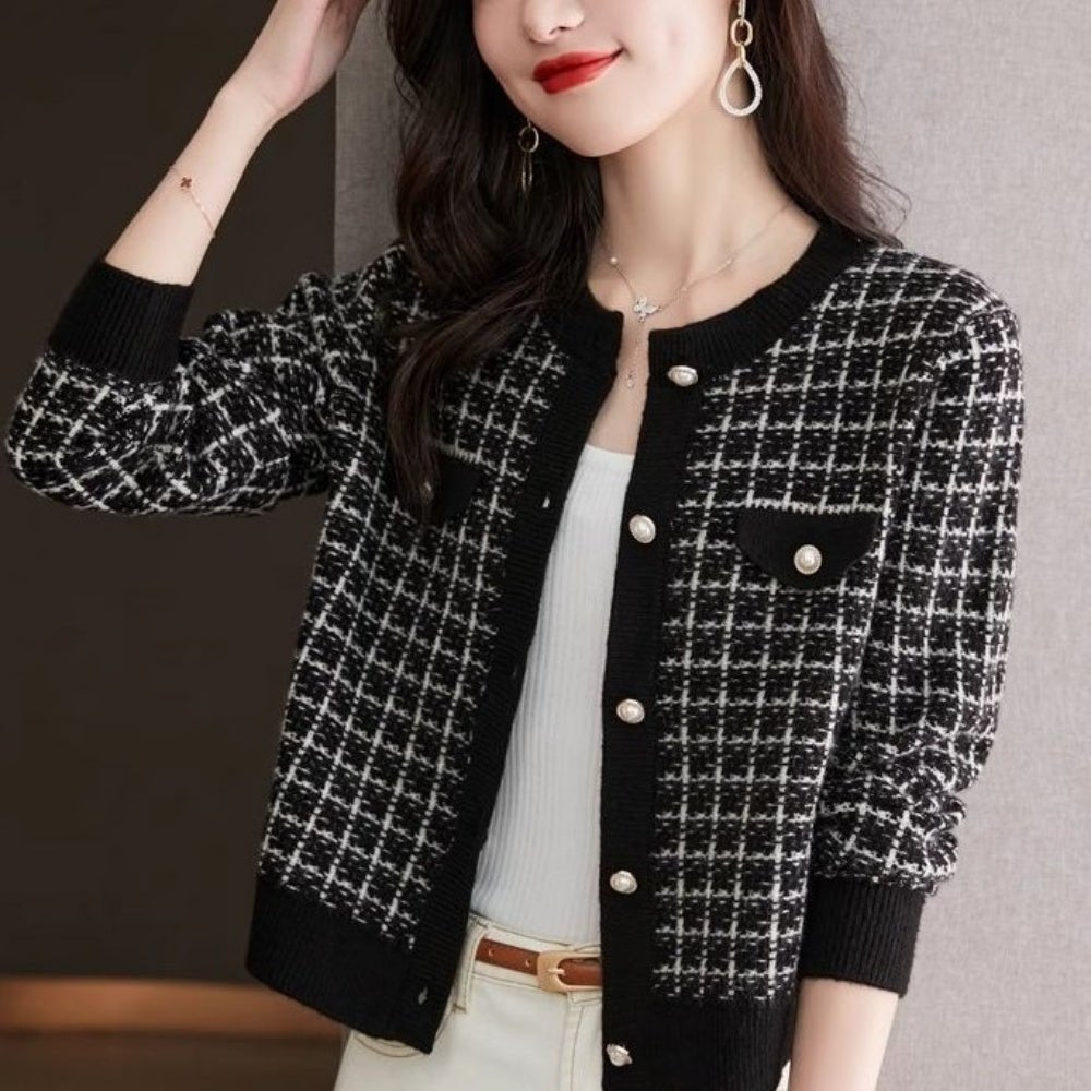 ツイード風配色カーディガン|オフィスカジュアル レディース 通販【ミレジェネ】