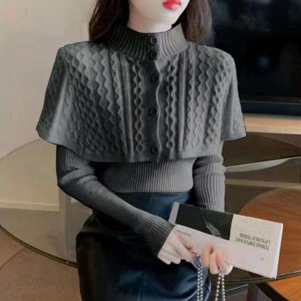 ケーブルニットケープアンサンブル|オフィスカジュアル レディース 通販【ミレジェネ】