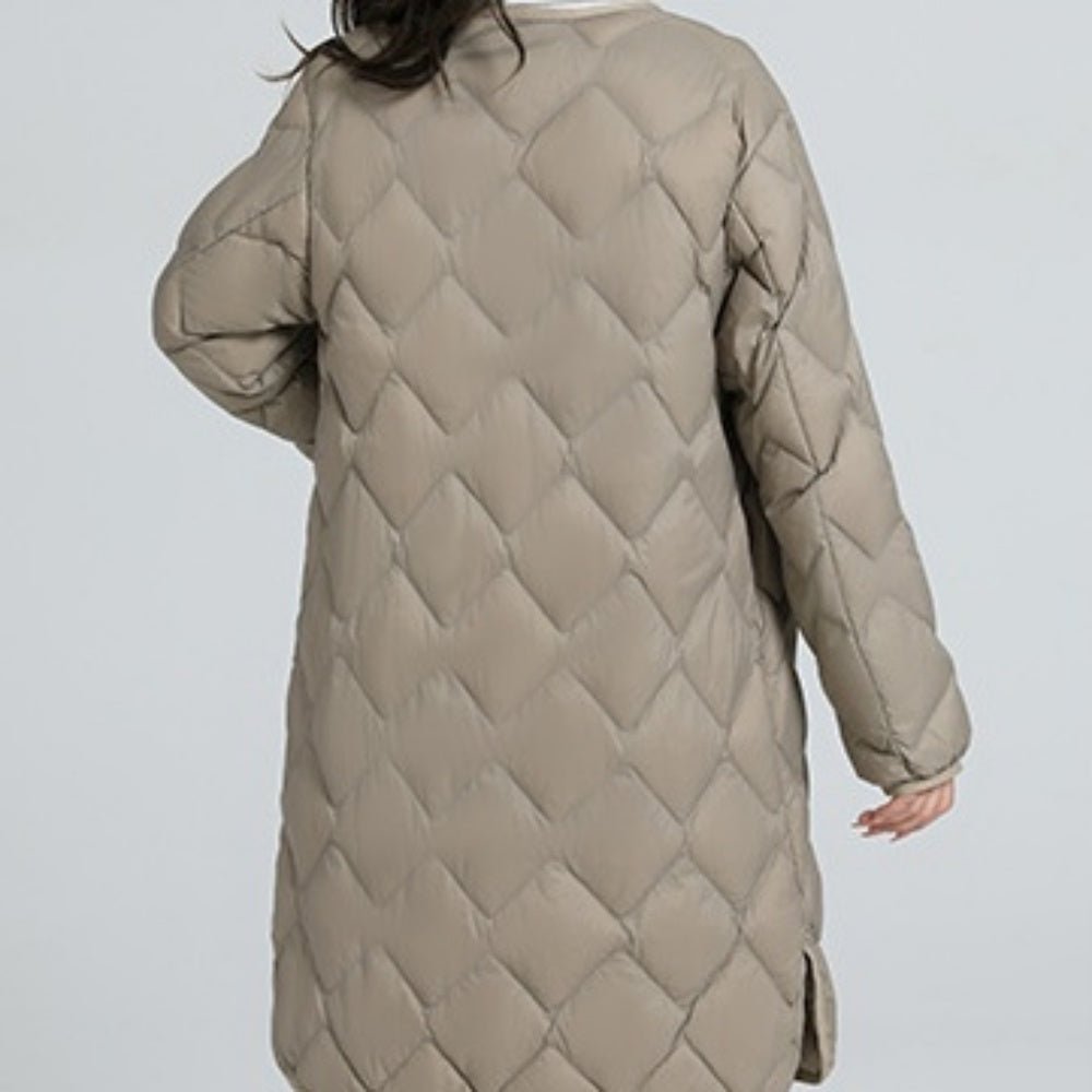 ラウンドネックミドル丈ダウンジャケット|オフィスカジュアル レディース 通販【ミレジェネ】