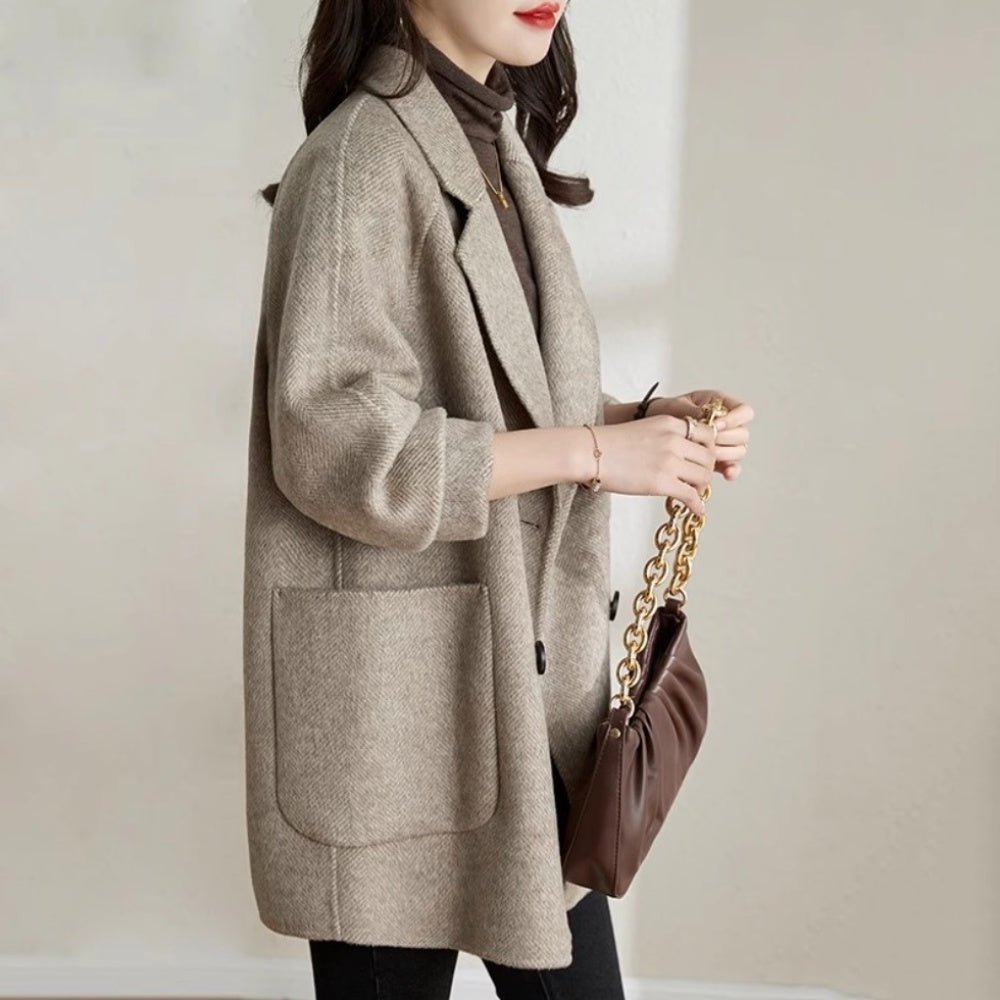 ヘリンボーンダブルブレストコート|オフィスカジュアル レディース 通販 Millennial Generation【ミレジェネ】