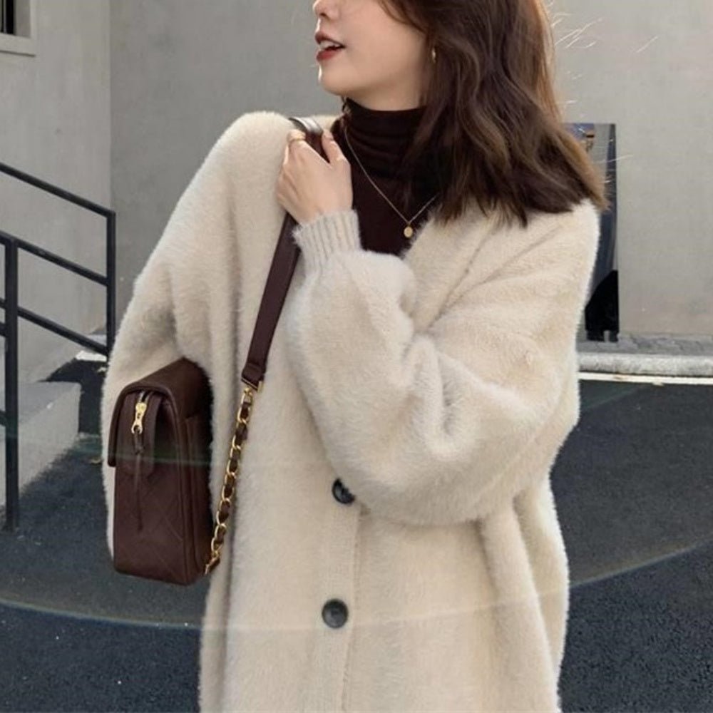 ミディアムシャギーカーディガン|オフィスカジュアル レディース 通販【ミレジェネ】