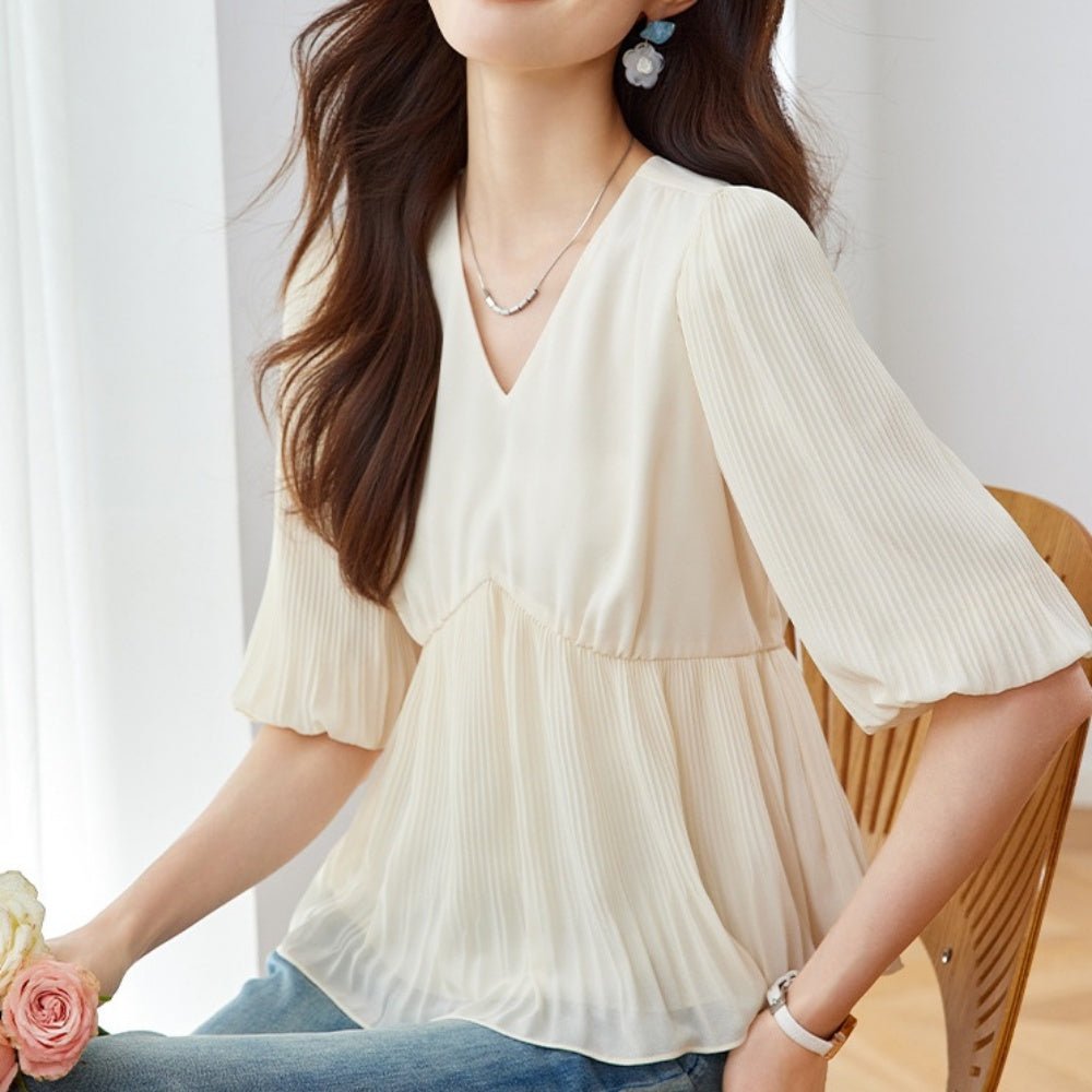 アコーディオンプリーツブラウス|オフィスカジュアル レディース 通販【ミレジェネ】