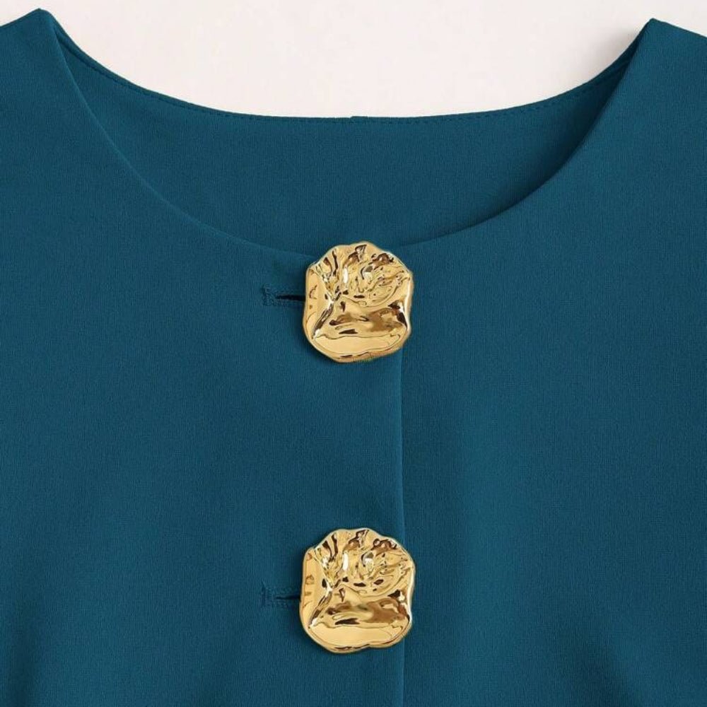 ゴールドボタンラウンドネックベスト|オフィスカジュアル レディース 通販【ミレジェネ】