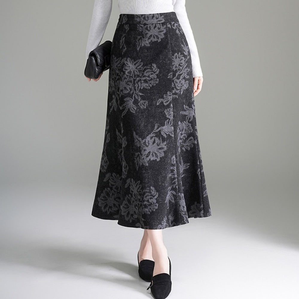フラワープリントマーメイドスカート|オフィスカジュアル レディース 通販【ミレジェネ】