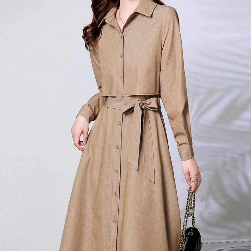 レギュラーカラーブラウスワンピース|オフィスカジュアル レディース 通販【ミレジェネ】