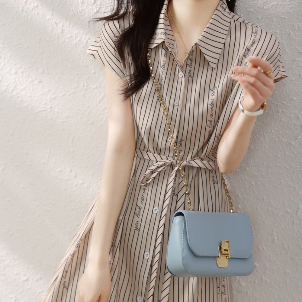 英字プリントシャツワンピース|オフィスカジュアル レディース 通販【ミレジェネ】