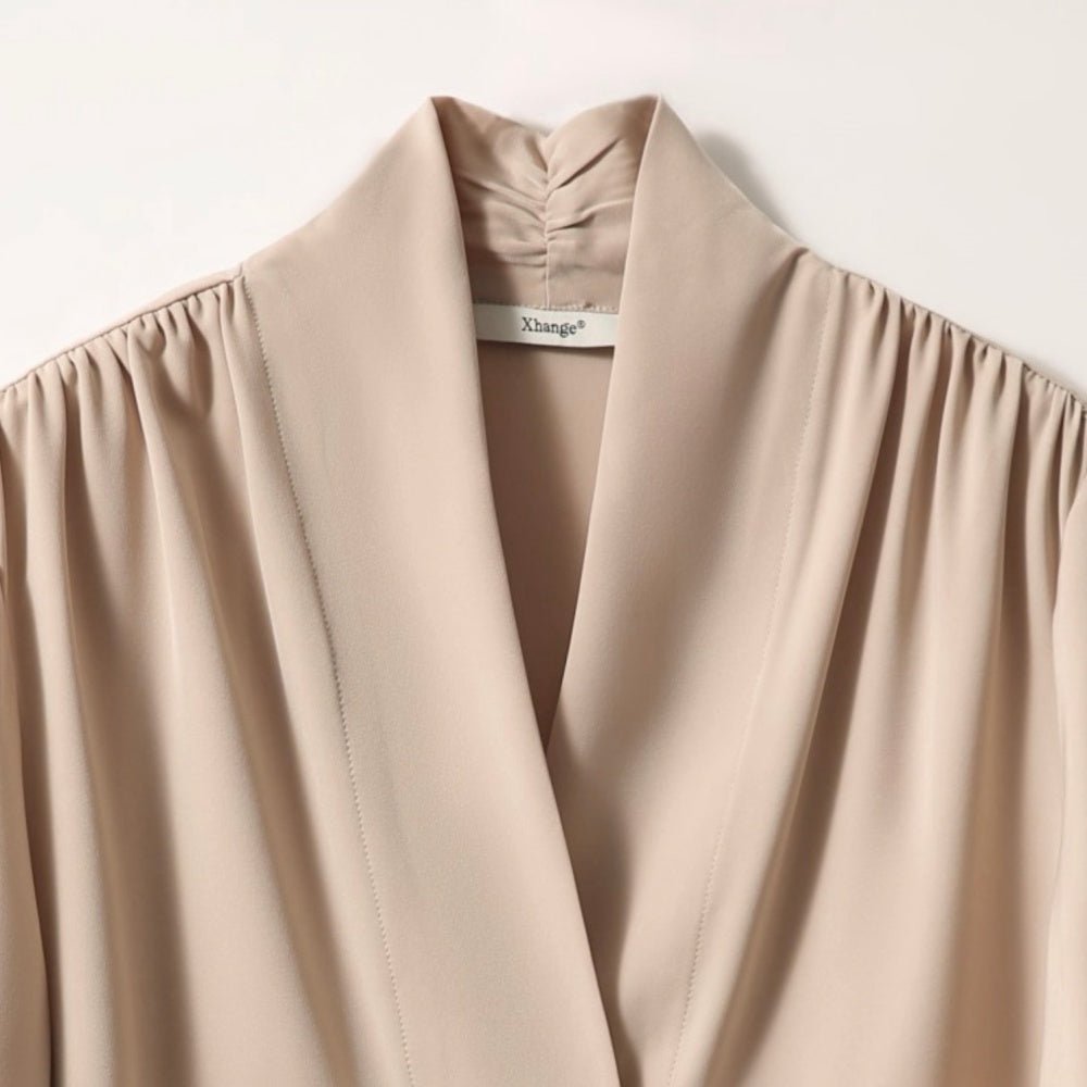 装飾付ショールカラーブラウス|オフィスカジュアル レディース 通販【ミレジェネ】