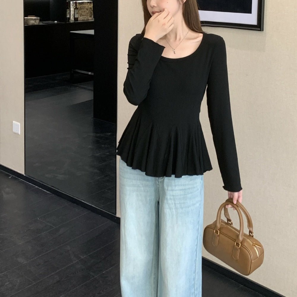 ペプラムリブカットソートップス|オフィスカジュアル レディース 通販【ミレジェネ】