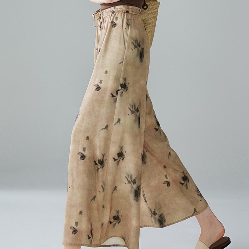 ウエストシャーリングリーフ柄パンツ|オフィスカジュアル レディース 通販【ミレジェネ】