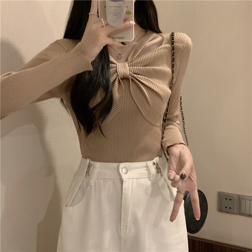 フロントリボンリブカットソー|オフィスカジュアル レディース 通販【ミレジェネ】