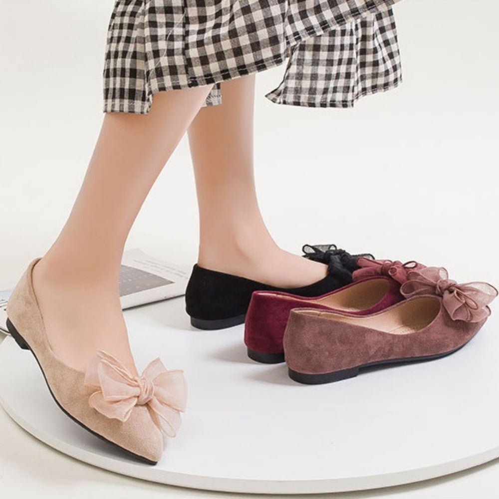 オーガンジーリボンフラットパンプス|オフィスカジュアル レディース 通販【ミレジェネ】
