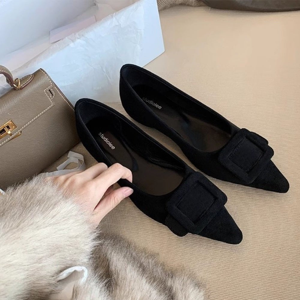 ヒョウ柄スクエアバックルパンプス|オフィスカジュアル レディース 通販【ミレジェネ】