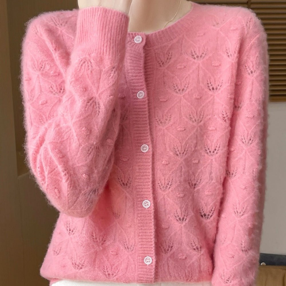 レース調ウールカーディガン|オフィスカジュアル レディース 通販【ミレジェネ】