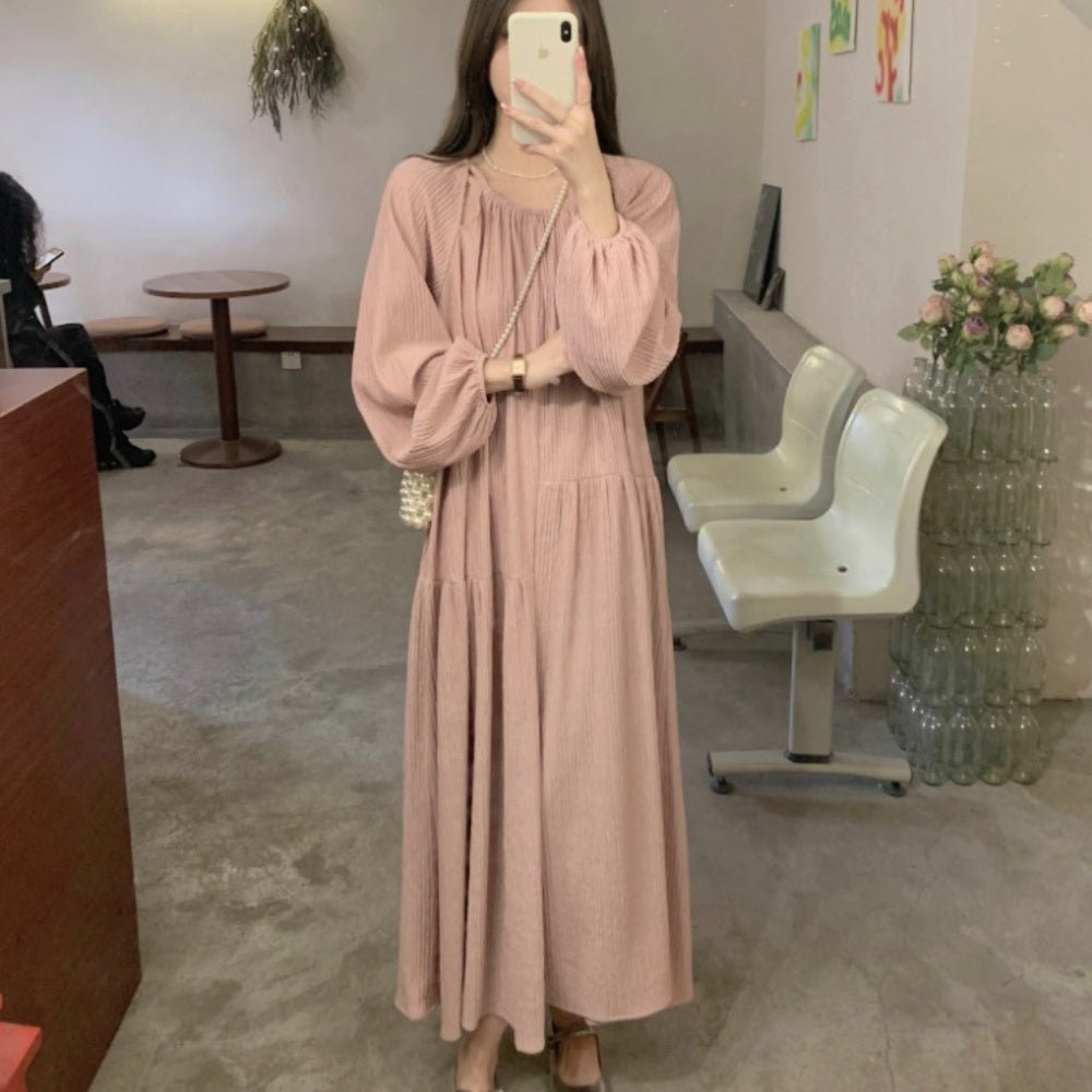 プリーツ加工長袖ワンピース|オフィスカジュアル レディース 通販【ミレジェネ】