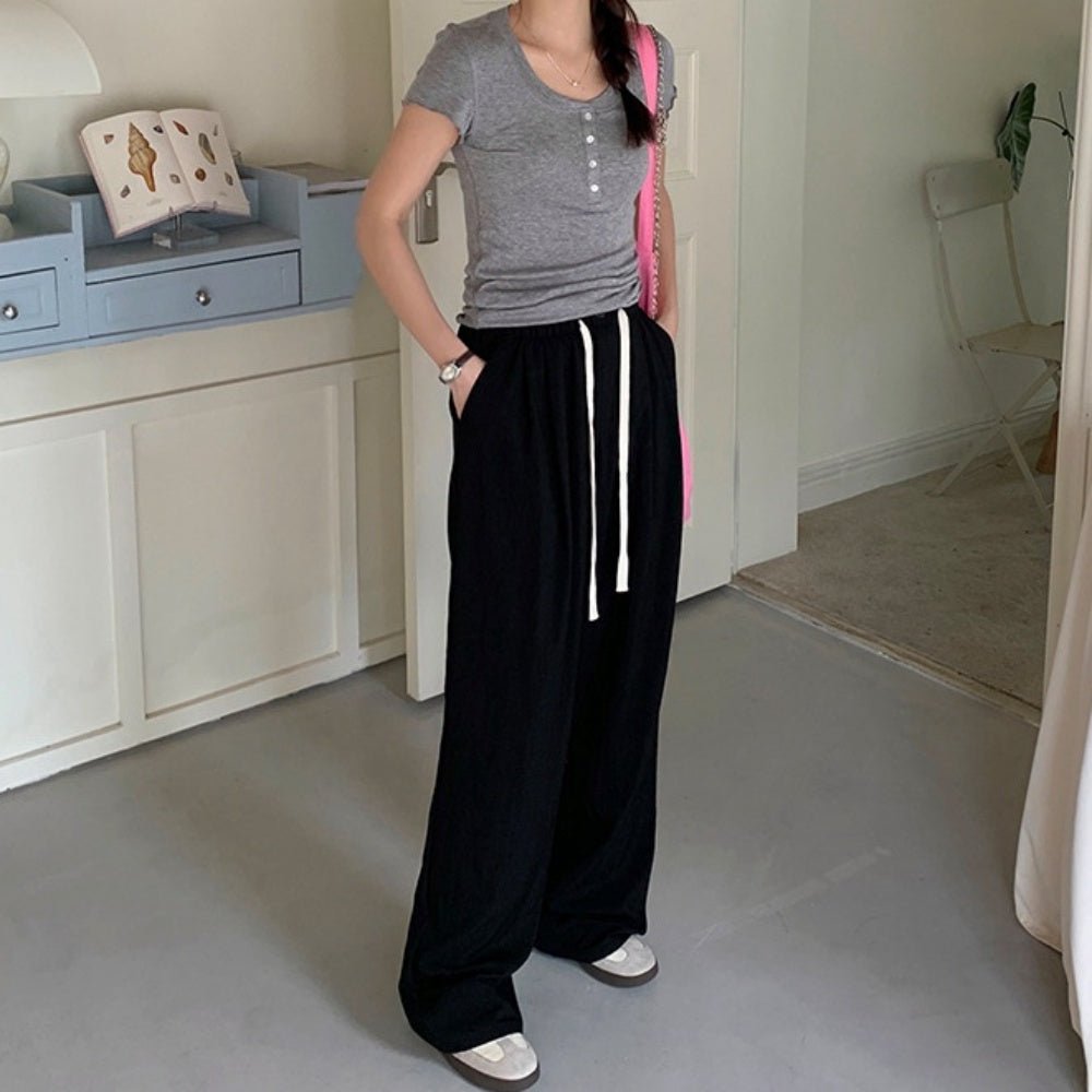 スリムインナーヘンリーネック半袖トップス|オフィスカジュアル レディース 通販 Millennial Generation【ミレジェネ】