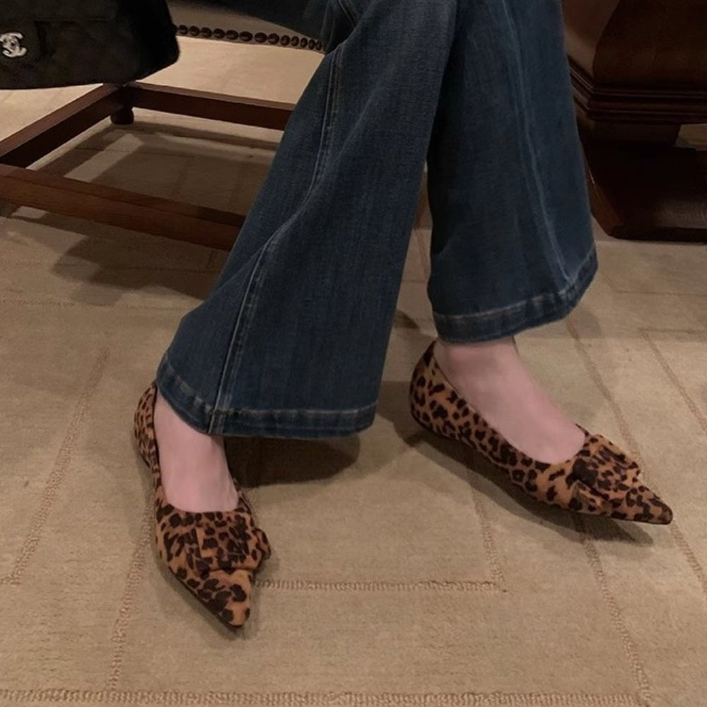 ヒョウ柄スクエアバックルパンプス|オフィスカジュアル レディース 通販【ミレジェネ】