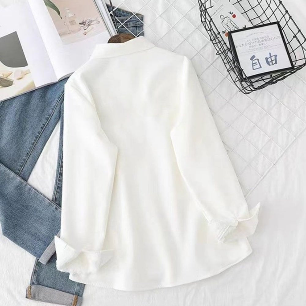 裏起毛レギュラーカラーシャツ|オフィスカジュアル レディース 通販【ミレジェネ】