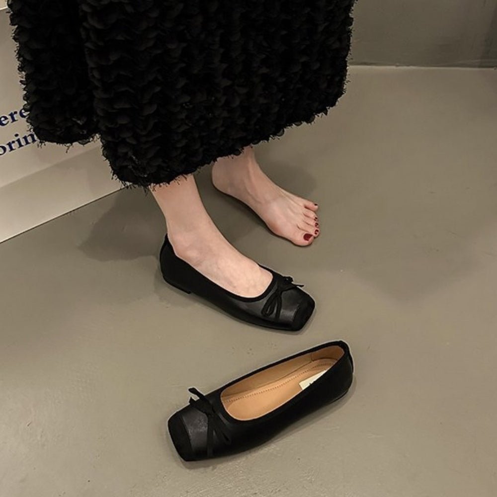 スクエアトゥーリボンパンプス|オフィスカジュアル レディース 通販【ミレジェネ】