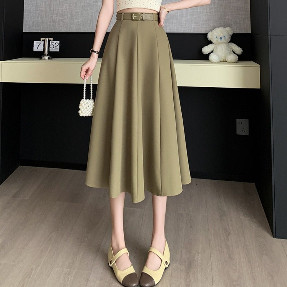 ミドル丈ハイウエストスカート|オフィスカジュアル レディース 通販【ミレジェネ】