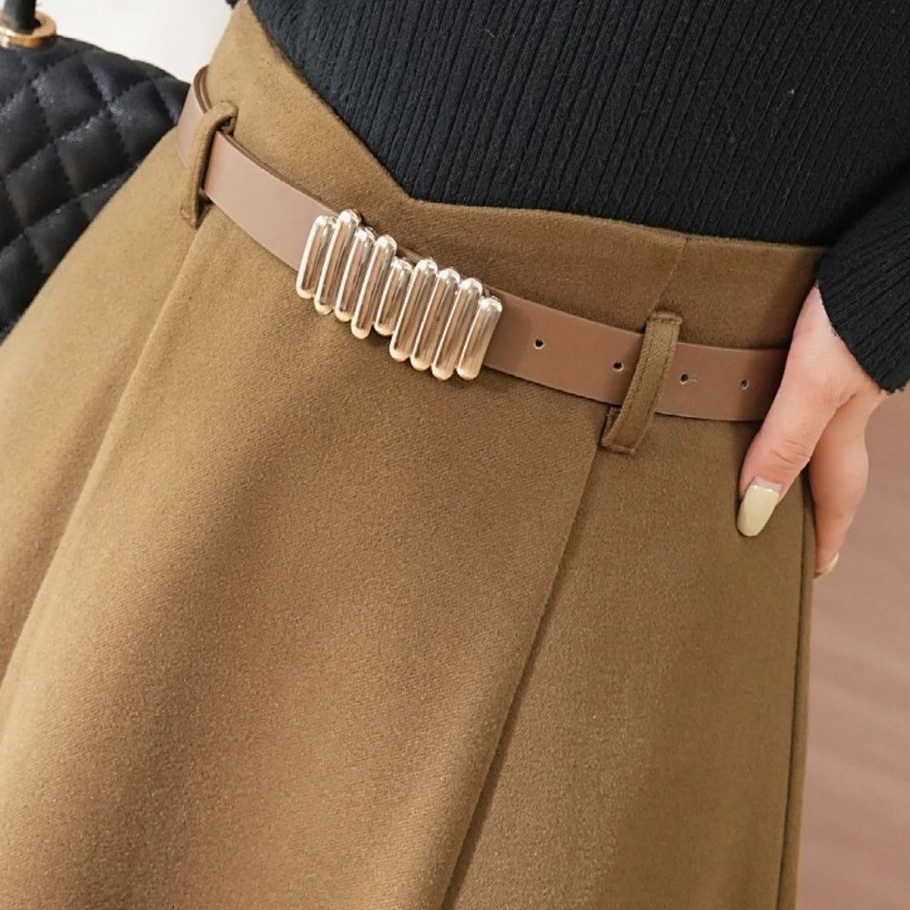 ベルト付きフレアスカート|オフィスカジュアル レディース 通販【ミレジェネ】