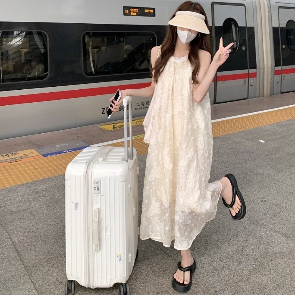 花柄ホルターネックワンピース|オフィスカジュアル レディース 通販【ミレジェネ】