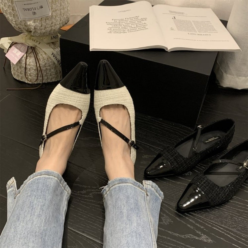 ポインテッドトゥ切り替えパンプス|オフィスカジュアル レディース 通販【ミレジェネ】