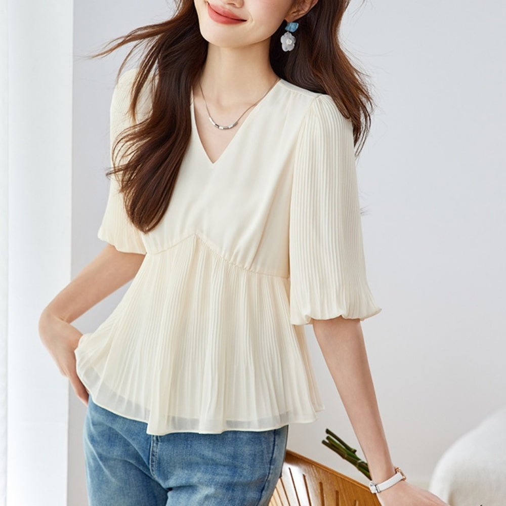 アコーディオンプリーツブラウス|オフィスカジュアル レディース 通販【ミレジェネ】