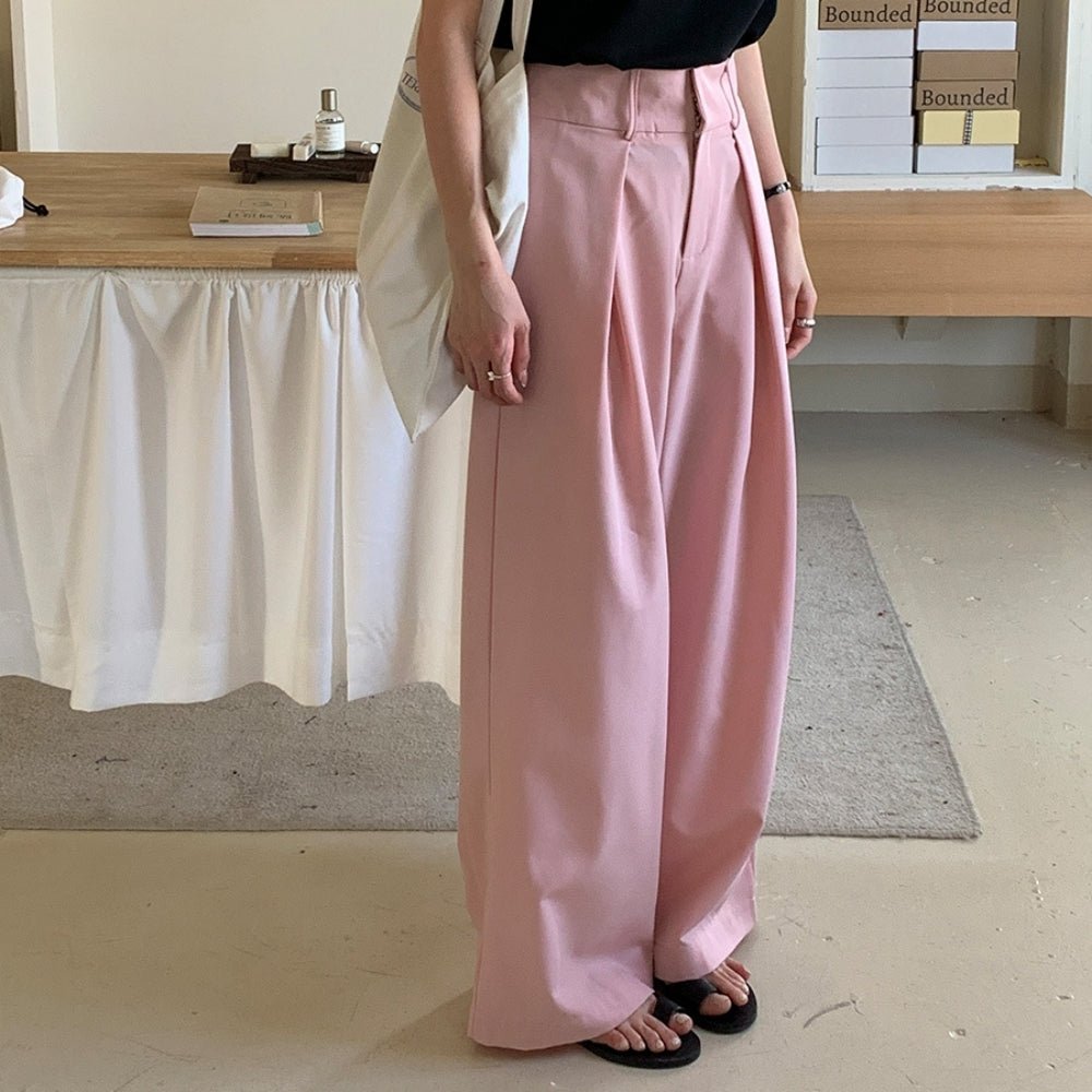 フロントワイドタックハイウエストパンツ|オフィスカジュアル レディース 通販【ミレジェネ】