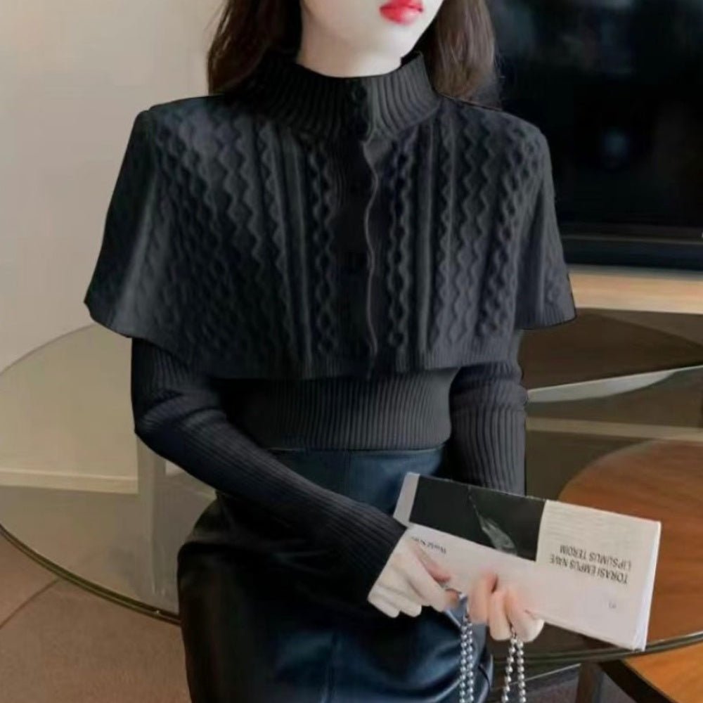 ケーブルニットケープアンサンブル|オフィスカジュアル レディース 通販【ミレジェネ】